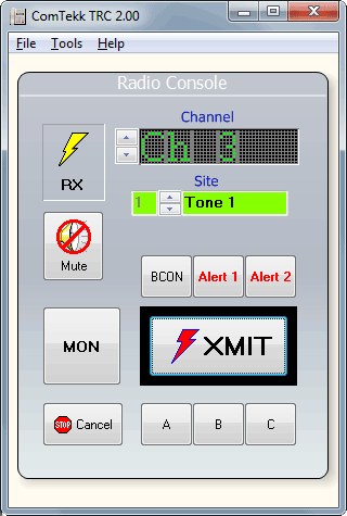 Tone remote console dispatch screen